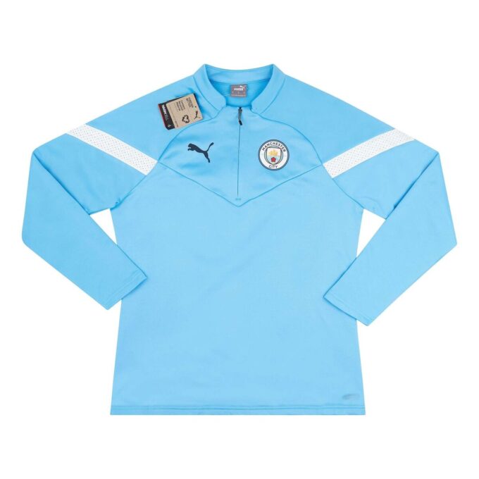 2022-23 Manchester City Puma 1/4 Zip Training Fleece Top “Sky Blue”
