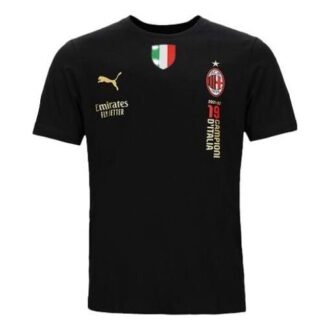AC Milan Official Italian Champions T-Shirt “Black”
