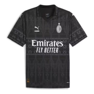 Ac Milan X Pleasures Men”s Authentic Football Jersey “Black White”
