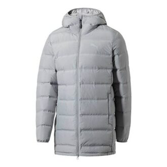 Active Medium Long Down Jacket “Grey White”