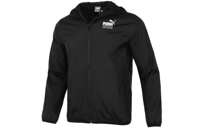 Athleisure Casual Sports Windproof Running Woven Jacket Black