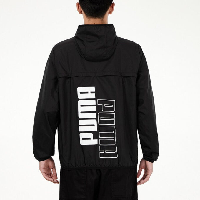 Athleisure Casual Sports Windproof Running Woven Jacket Black