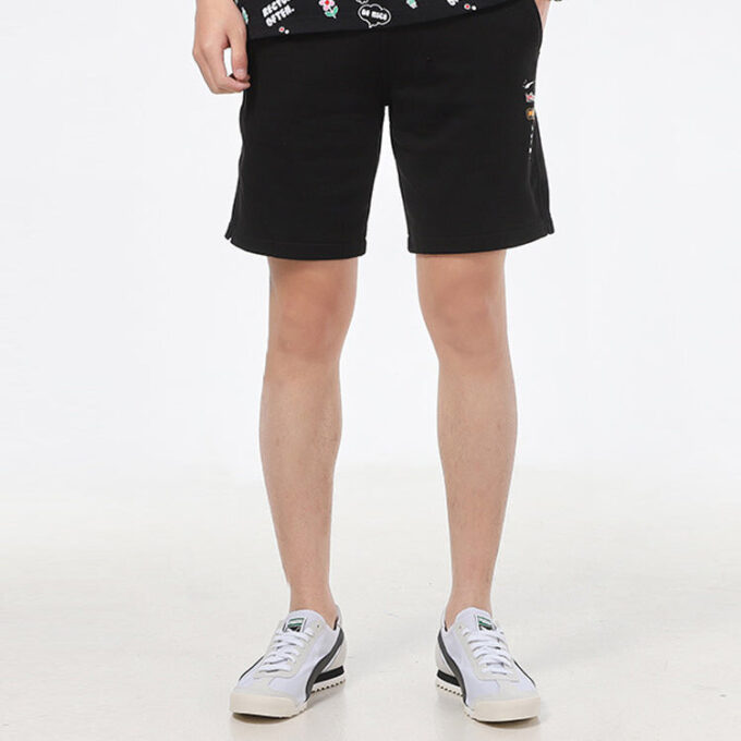 Awareness Athleisure Casual Sports Drawstring Breathable Shorts Black