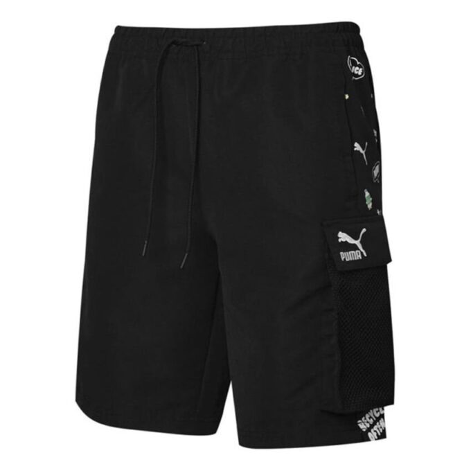 Awareness Cargo Woven Shorts “Black White”