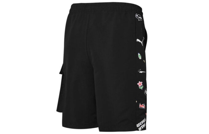 Awareness Cargo Woven Shorts “Black White”