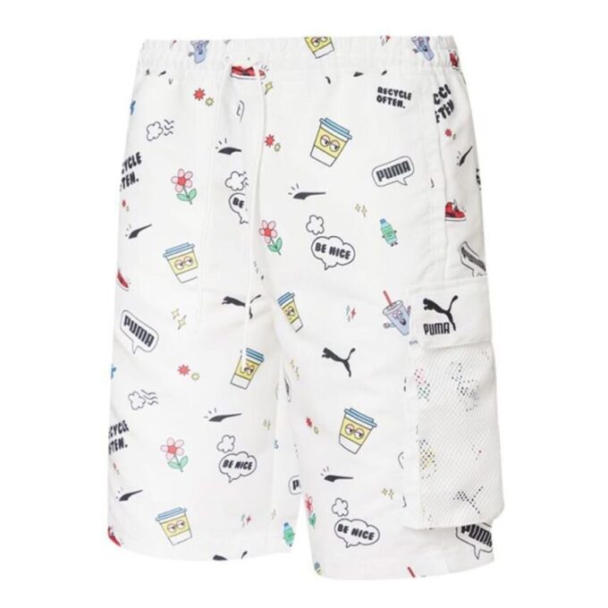 Awareness Cargo Woven Shorts “White Black”