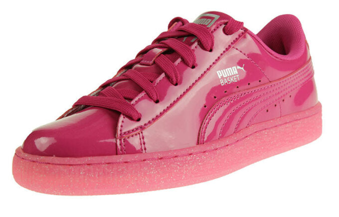Basket Patent Iced Glit Leisure Board Shoes K Pink