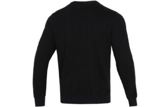 Bronzing Logo Sports Round Neck Pullover Black
