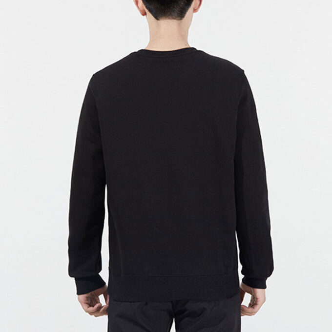 Bronzing Logo Sports Round Neck Pullover Black