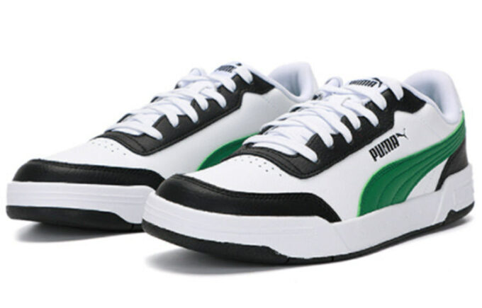 Caracal Wear-resistant Lightweight Low Tops Casual Skateboarding Shoes Unisex White Green