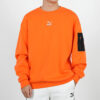 Casual Loose Round Neck Pullover Flame Orange