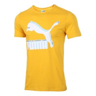 Classics Logo logo Sports Short Sleeve TEE Men Yellow