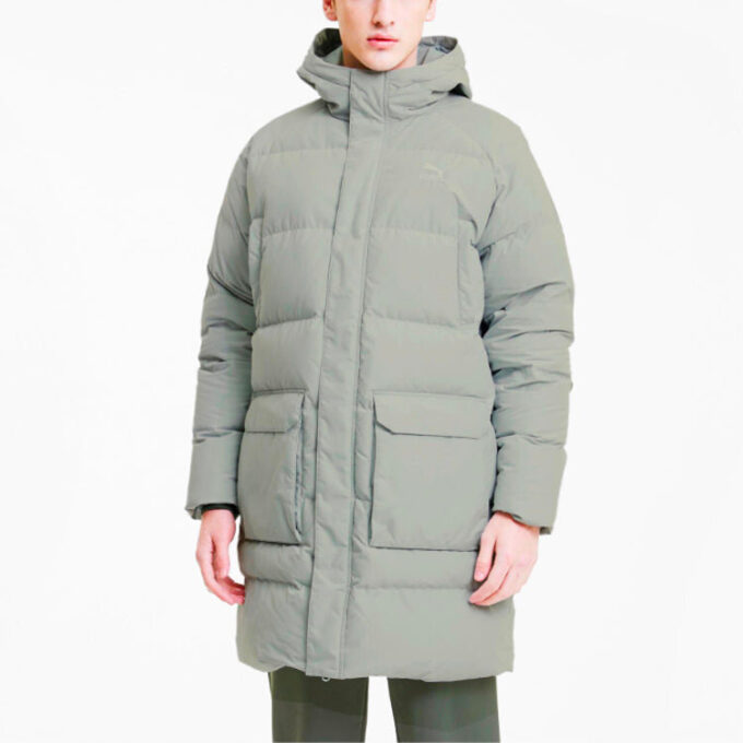 Classics Long Down Jacket “Grey Green”