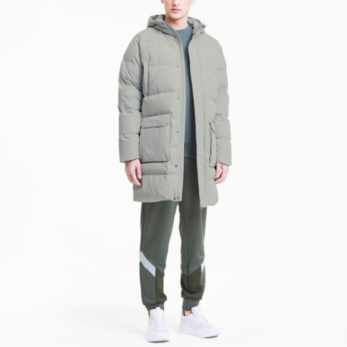 Classics Long Down Jacket “Grey Green”