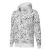 Club All Over Print Full Zip Hoodie Jacket “White”