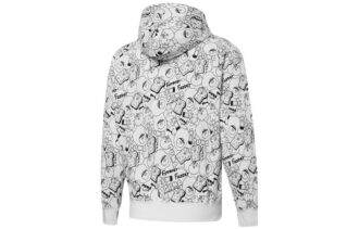 Club All Over Print Full Zip Hoodie Jacket “White”