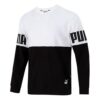 Colorblock Alphabet Round Neck Pullover Black White