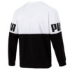 Colorblock Alphabet Round Neck Pullover Black White
