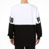 Colorblock Alphabet Round Neck Pullover Black White