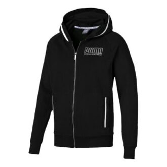 Colorblock hooded Zipper Jacket Black