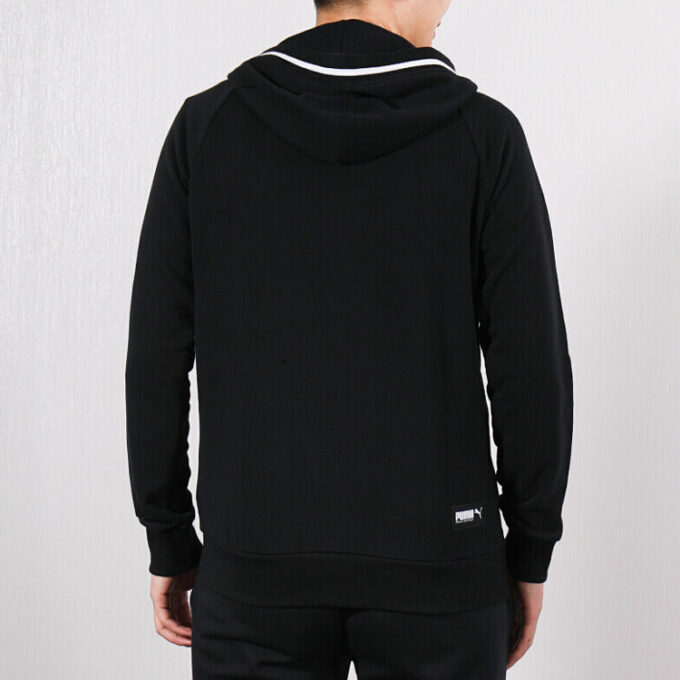 Colorblock hooded Zipper Jacket Black