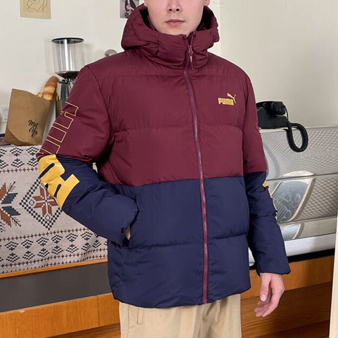 Colorblock Puffer Jacket “Red”