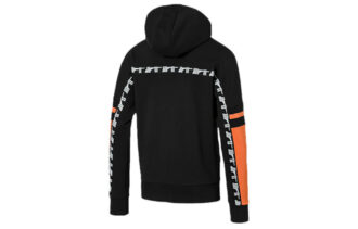 Colorblocked Half Zip Hoodie “Black Orange White”