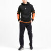 Colorblocked Half Zip Hoodie “Black Orange White”