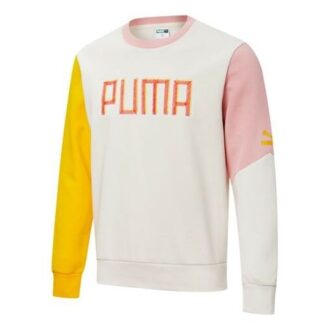 Colorful Embroidered Logo Sweater “White Yellow Pink”