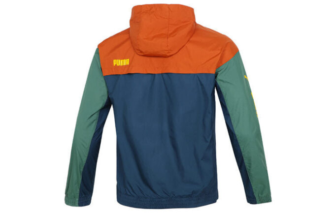 Colourblock Hooded Windbreaker Logo “Green”