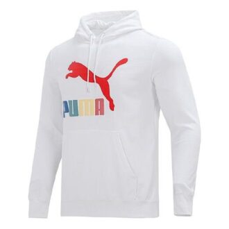 Contrasting Colors Logo Printing Knit White