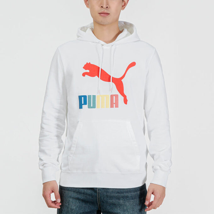 Contrasting Colors Logo Printing Knit White