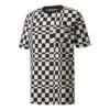Contrasting Colors Sports Plaid Round Neck Short Sleeve Black