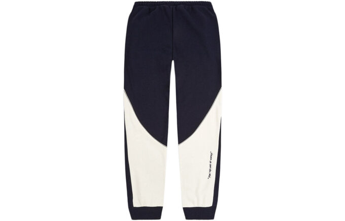 Csm Sweatpants Contrasting Colors Knit Drawstring Bundle Feet Sports Pants Blue