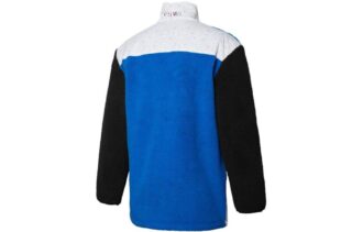 Cuff Stand Collar Casual Jacket “Blue White”