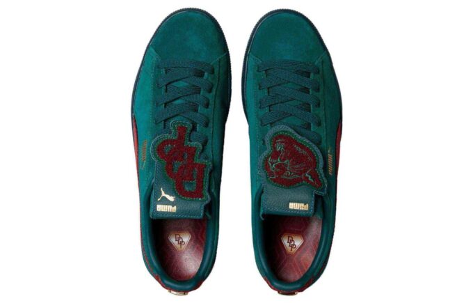 Dapper Dan x Suede “Jacquard Print – Varsity Green”
