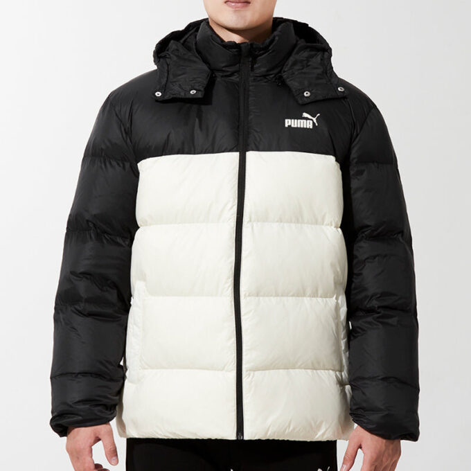 Detachable Hoodie Down Jacket “White Black”