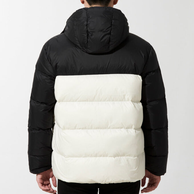 Detachable Hoodie Down Jacket “White Black”