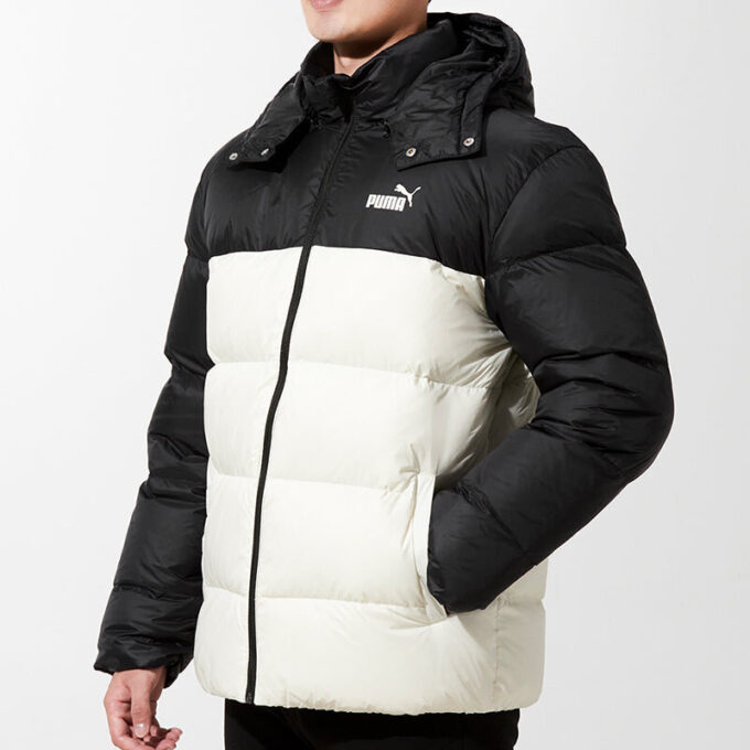 Detachable Hoodie Down Jacket “White Black”