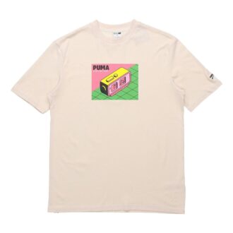 Downtown Graphic Tee “Beige Pink Green”