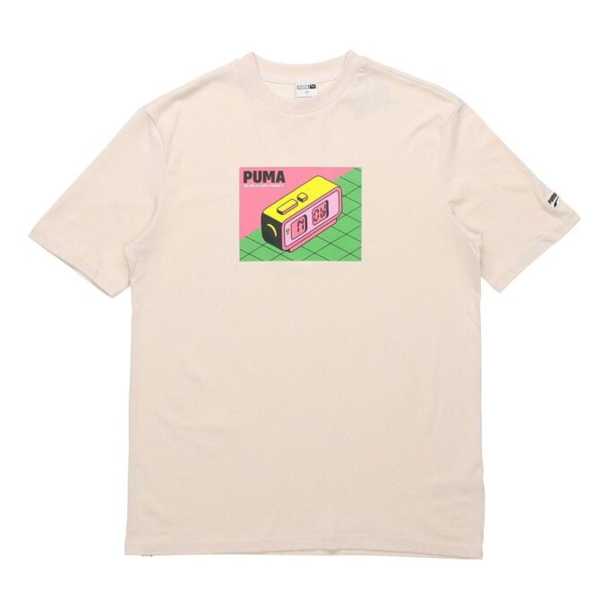 Downtown Graphic Tee “Beige Pink Green”