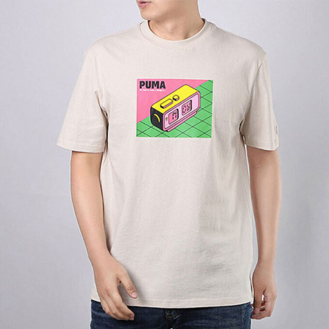 Downtown Graphic Tee “Beige Pink Green”