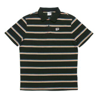 Downtown Stripe Polo Tee Shirt “Black”