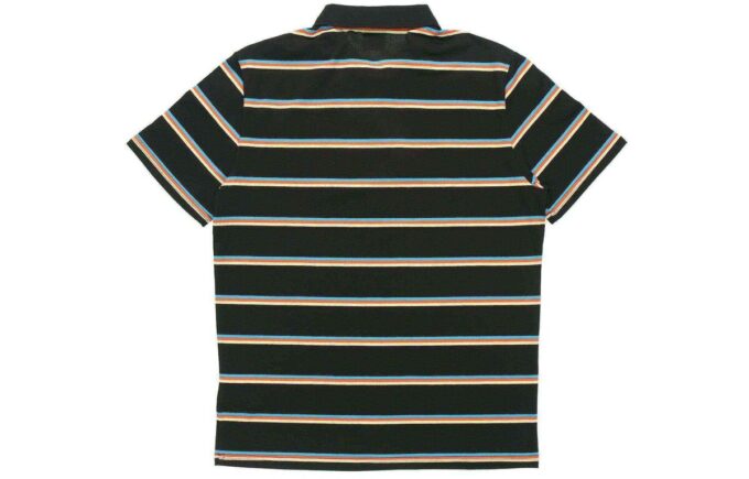 Downtown Stripe Polo Tee Shirt “Black”