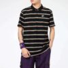 Downtown Stripe Polo Tee Shirt “Black”