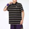 Downtown Stripe Polo Tee Shirt “Black”