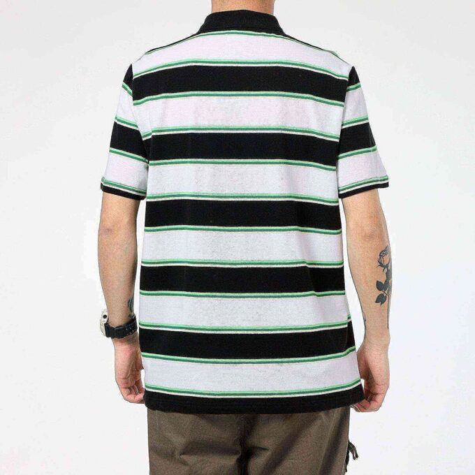 Downtown Stripe Polo Tee Shirt “White”