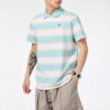 Downtown Stripe Polo Tee Shirt “White”