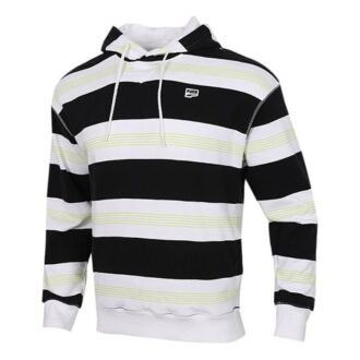 Downtown Striped Hoodie “Black White Green”