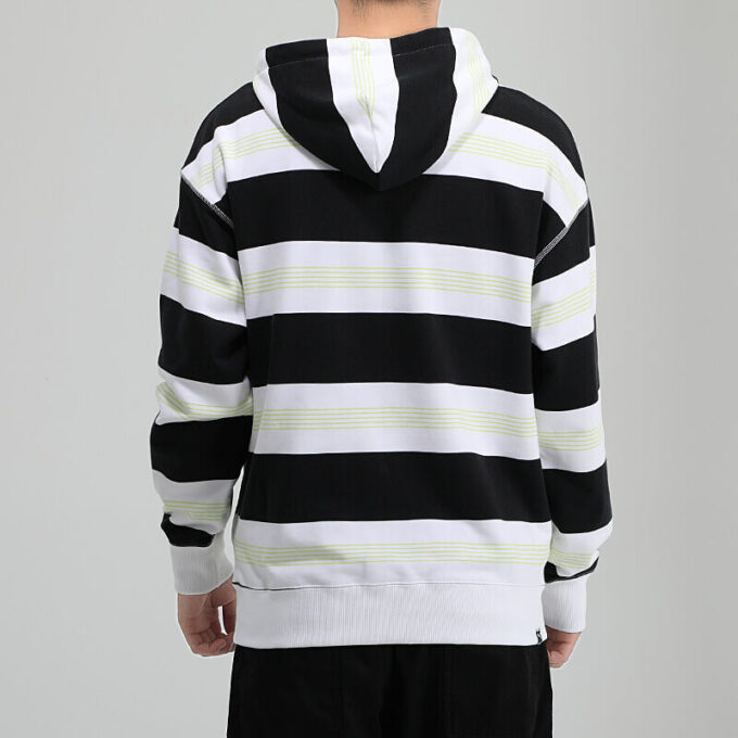 Downtown Striped Hoodie “Black White Green”